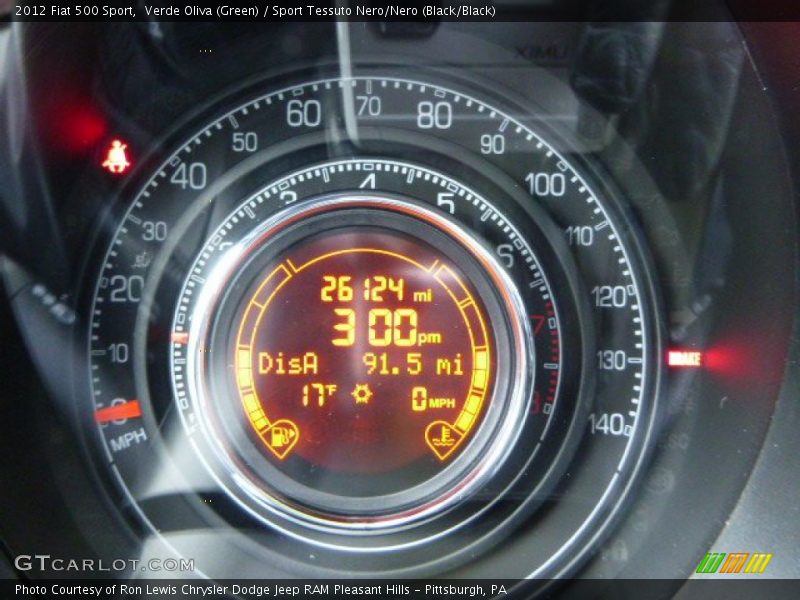 Verde Oliva (Green) / Sport Tessuto Nero/Nero (Black/Black) 2012 Fiat 500 Sport