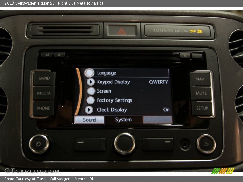 Night Blue Metallic / Beige 2013 Volkswagen Tiguan SE