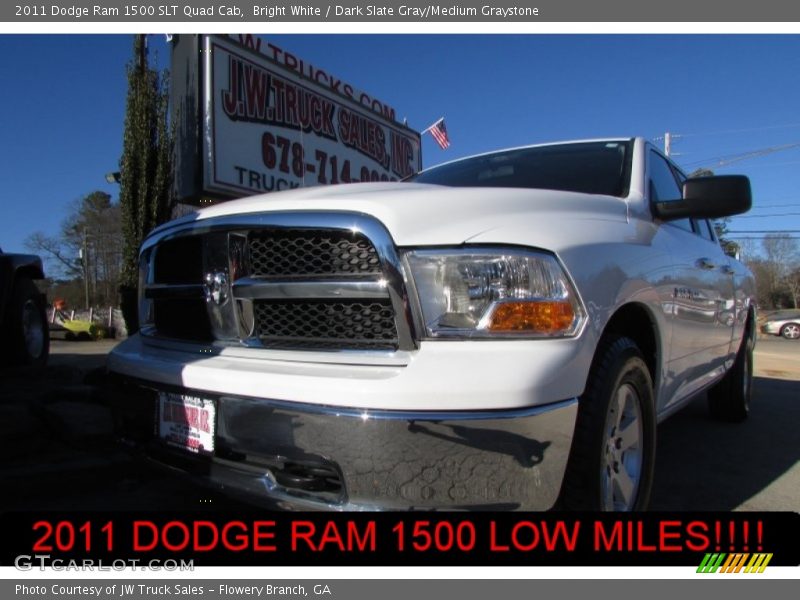 Bright White / Dark Slate Gray/Medium Graystone 2011 Dodge Ram 1500 SLT Quad Cab