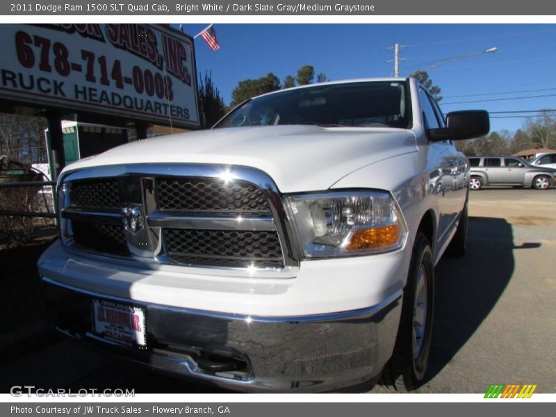 Bright White / Dark Slate Gray/Medium Graystone 2011 Dodge Ram 1500 SLT Quad Cab