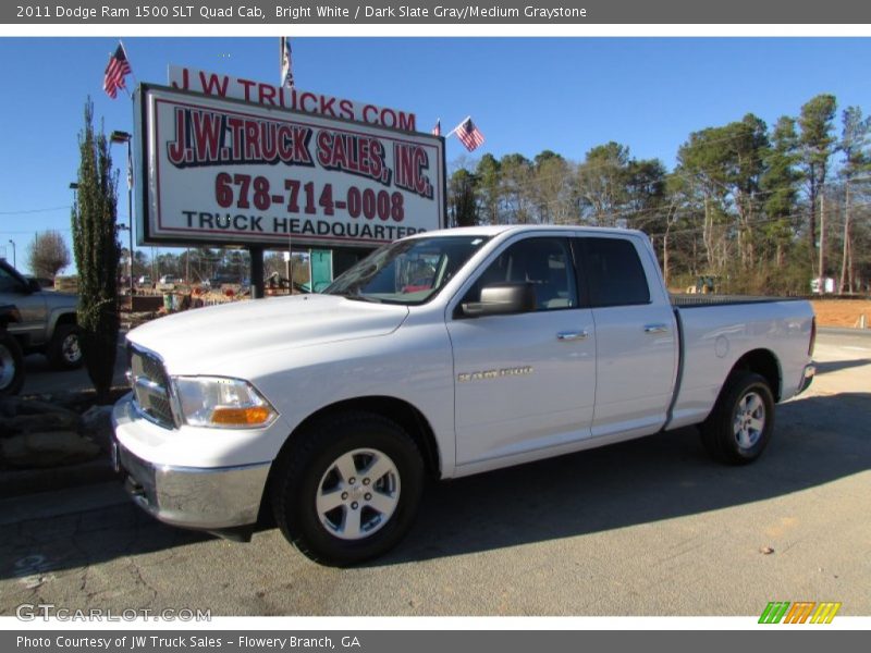 Bright White / Dark Slate Gray/Medium Graystone 2011 Dodge Ram 1500 SLT Quad Cab
