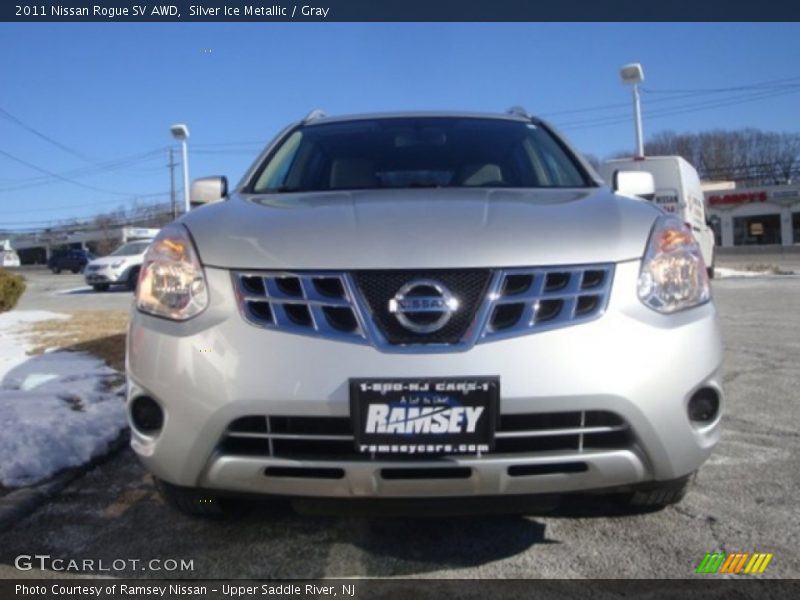 Silver Ice Metallic / Gray 2011 Nissan Rogue SV AWD