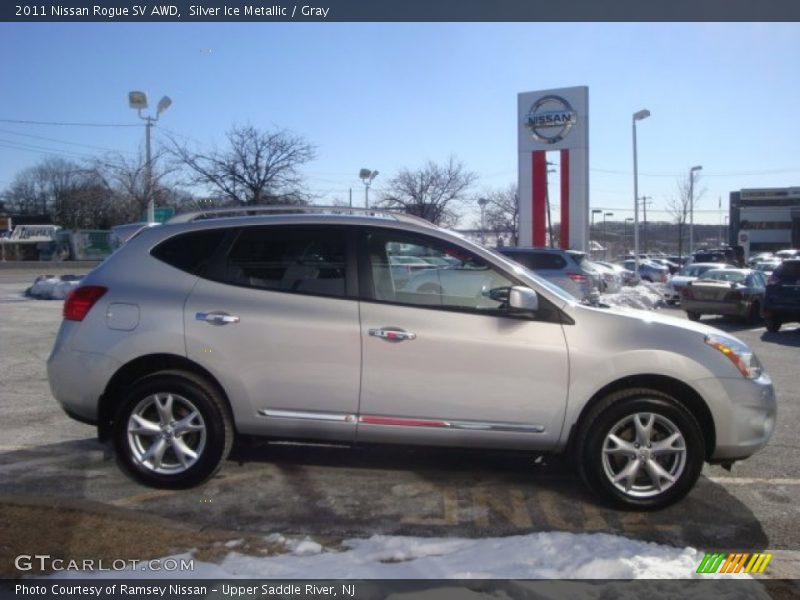 Silver Ice Metallic / Gray 2011 Nissan Rogue SV AWD