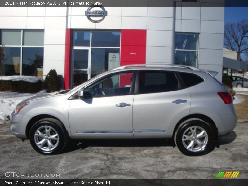 Silver Ice Metallic / Gray 2011 Nissan Rogue SV AWD