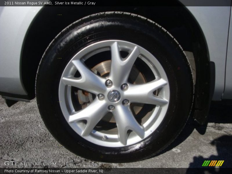 Silver Ice Metallic / Gray 2011 Nissan Rogue SV AWD