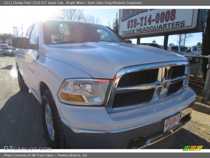 Bright White / Dark Slate Gray/Medium Graystone 2011 Dodge Ram 1500 SLT Quad Cab
