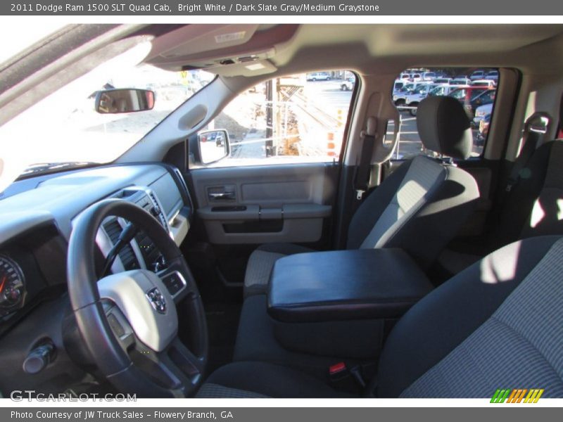 Bright White / Dark Slate Gray/Medium Graystone 2011 Dodge Ram 1500 SLT Quad Cab
