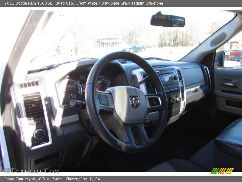Bright White / Dark Slate Gray/Medium Graystone 2011 Dodge Ram 1500 SLT Quad Cab
