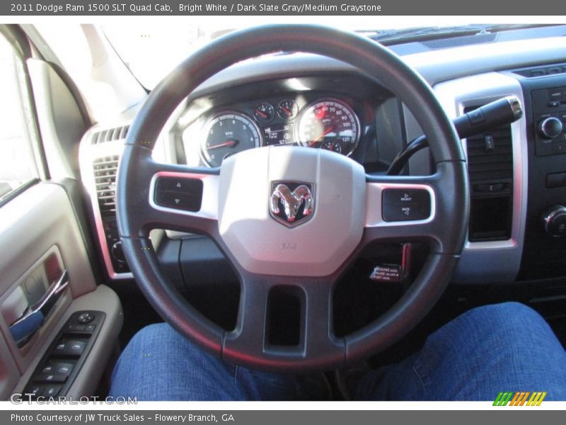 Bright White / Dark Slate Gray/Medium Graystone 2011 Dodge Ram 1500 SLT Quad Cab