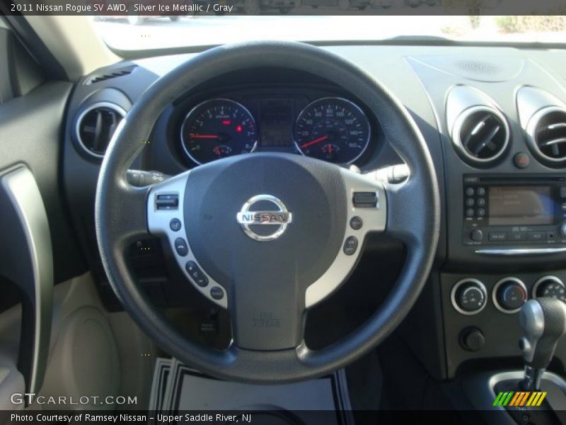 Silver Ice Metallic / Gray 2011 Nissan Rogue SV AWD