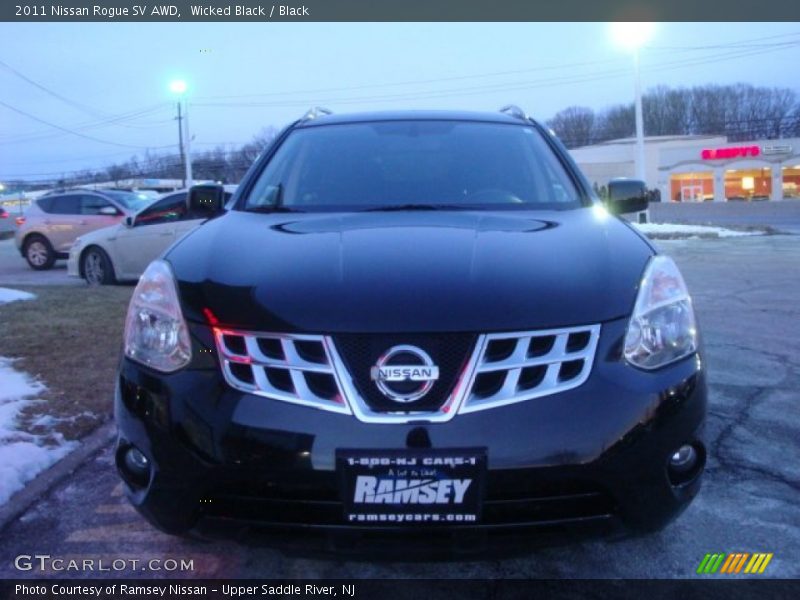 Wicked Black / Black 2011 Nissan Rogue SV AWD