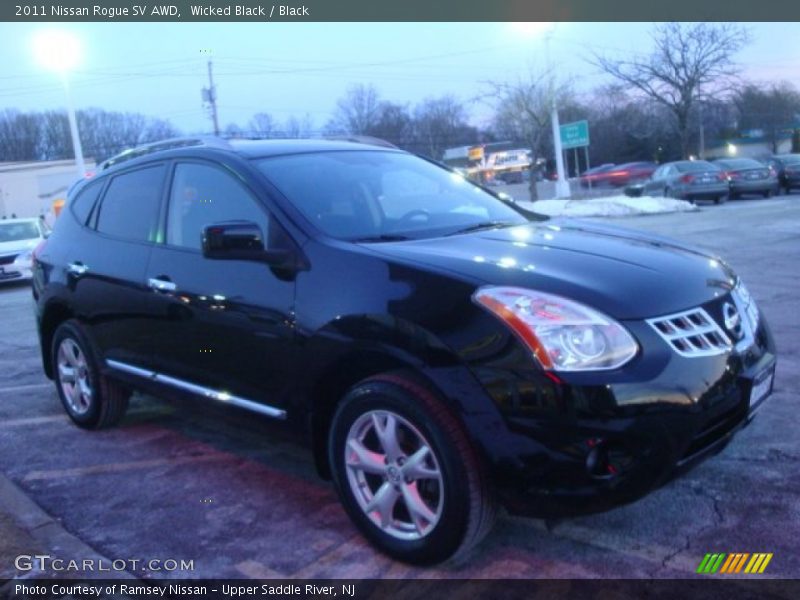 Wicked Black / Black 2011 Nissan Rogue SV AWD
