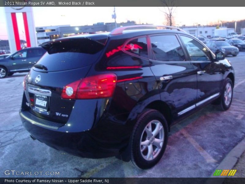 Wicked Black / Black 2011 Nissan Rogue SV AWD