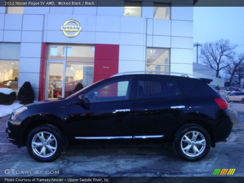Wicked Black / Black 2011 Nissan Rogue SV AWD