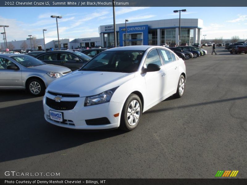 Summit White / Jet Black/Medium Titanium 2012 Chevrolet Cruze LS