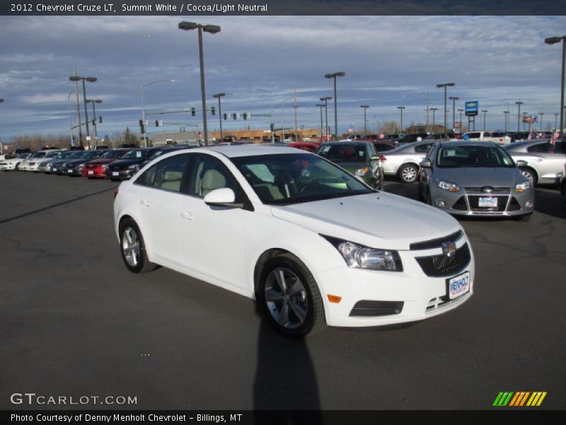 Summit White / Cocoa/Light Neutral 2012 Chevrolet Cruze LT