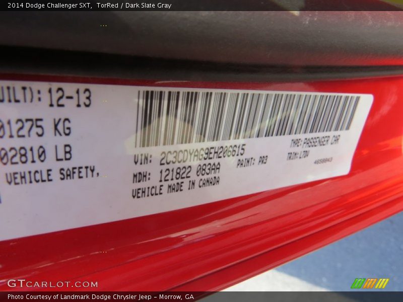 TorRed / Dark Slate Gray 2014 Dodge Challenger SXT