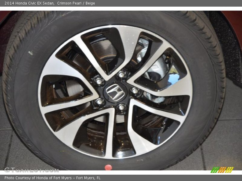 Crimson Pearl / Beige 2014 Honda Civic EX Sedan