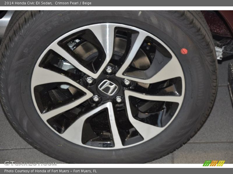 Crimson Pearl / Beige 2014 Honda Civic EX Sedan
