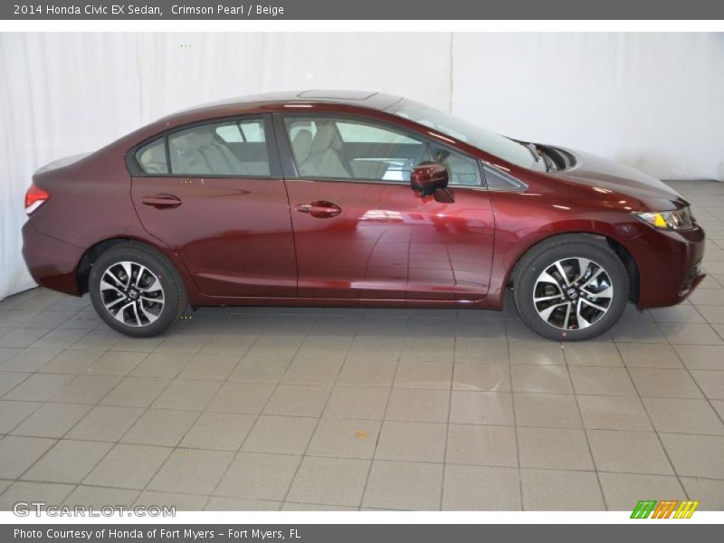 Crimson Pearl / Beige 2014 Honda Civic EX Sedan