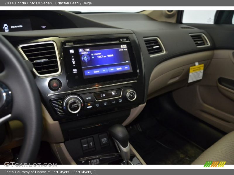 Crimson Pearl / Beige 2014 Honda Civic EX Sedan