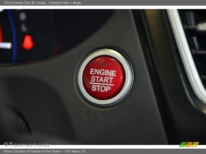 Crimson Pearl / Beige 2014 Honda Civic EX Sedan