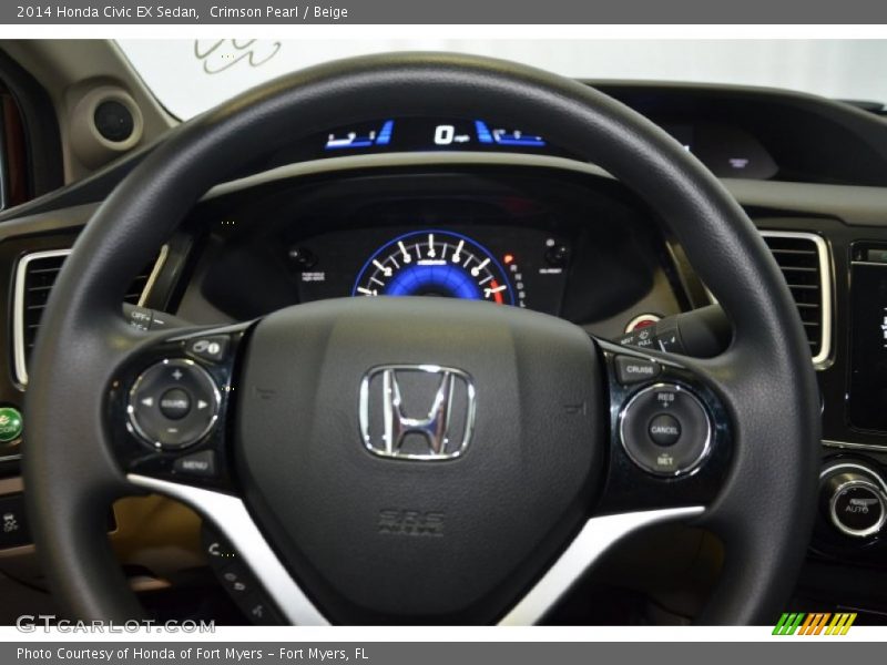 Crimson Pearl / Beige 2014 Honda Civic EX Sedan