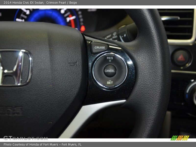 Crimson Pearl / Beige 2014 Honda Civic EX Sedan
