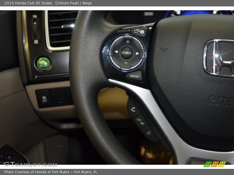 Crimson Pearl / Beige 2014 Honda Civic EX Sedan