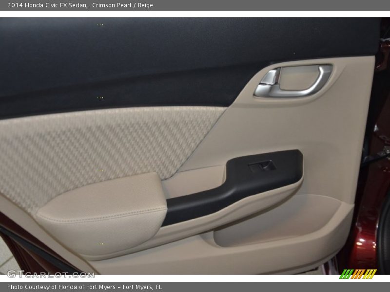Crimson Pearl / Beige 2014 Honda Civic EX Sedan