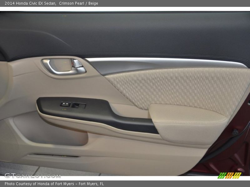 Crimson Pearl / Beige 2014 Honda Civic EX Sedan