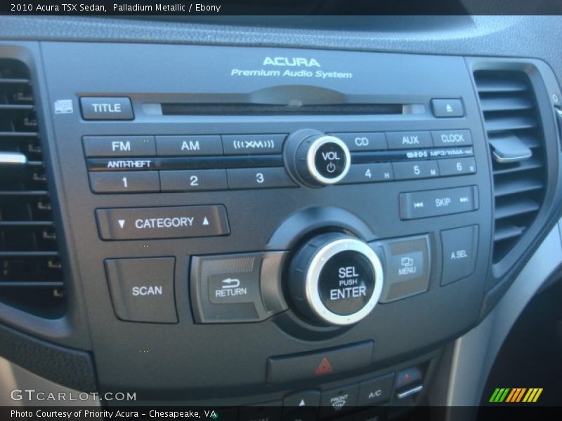 Palladium Metallic / Ebony 2010 Acura TSX Sedan