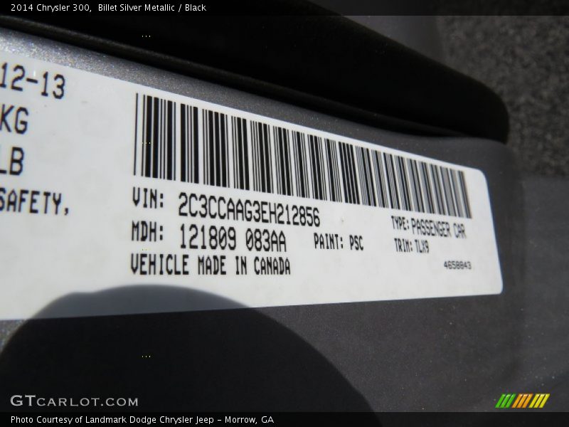 Billet Silver Metallic / Black 2014 Chrysler 300