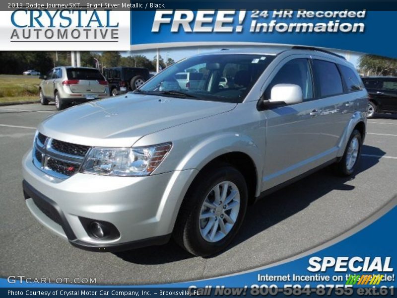 Bright Silver Metallic / Black 2013 Dodge Journey SXT