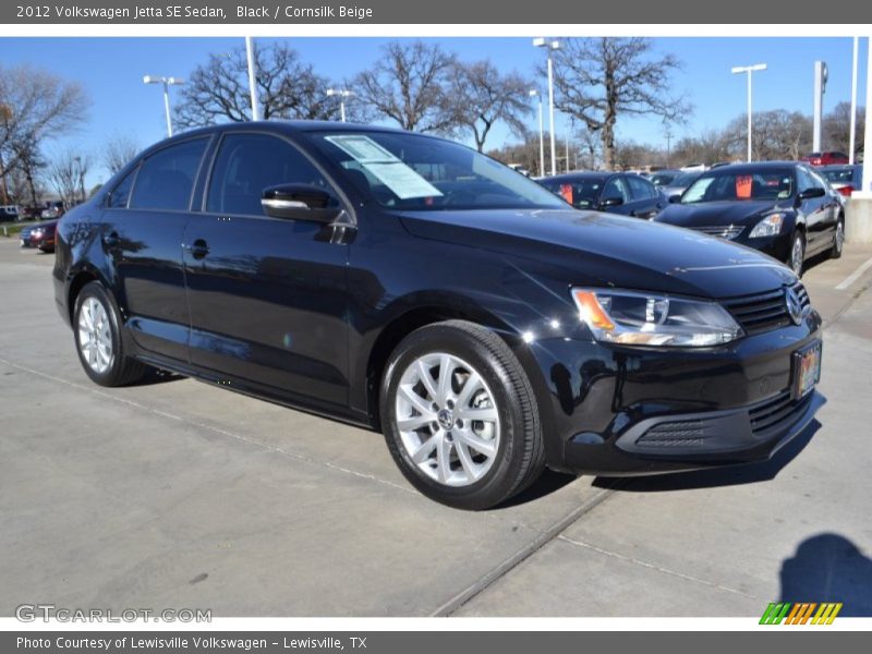 Black / Cornsilk Beige 2012 Volkswagen Jetta SE Sedan