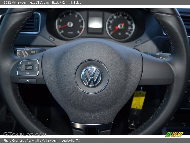 Black / Cornsilk Beige 2012 Volkswagen Jetta SE Sedan
