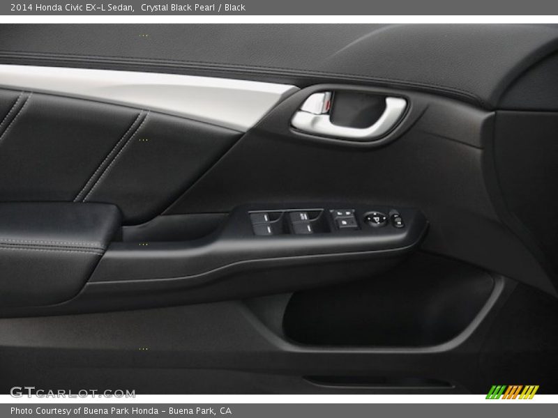 Crystal Black Pearl / Black 2014 Honda Civic EX-L Sedan