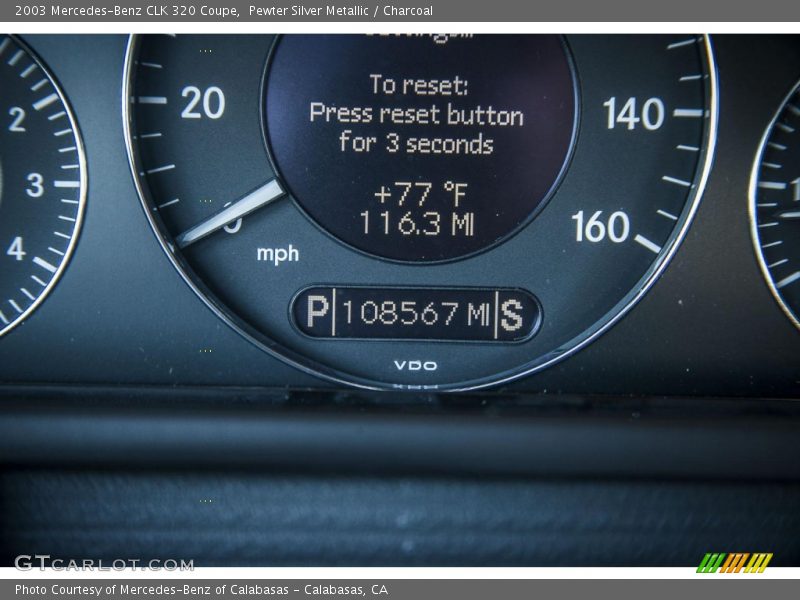 Pewter Silver Metallic / Charcoal 2003 Mercedes-Benz CLK 320 Coupe