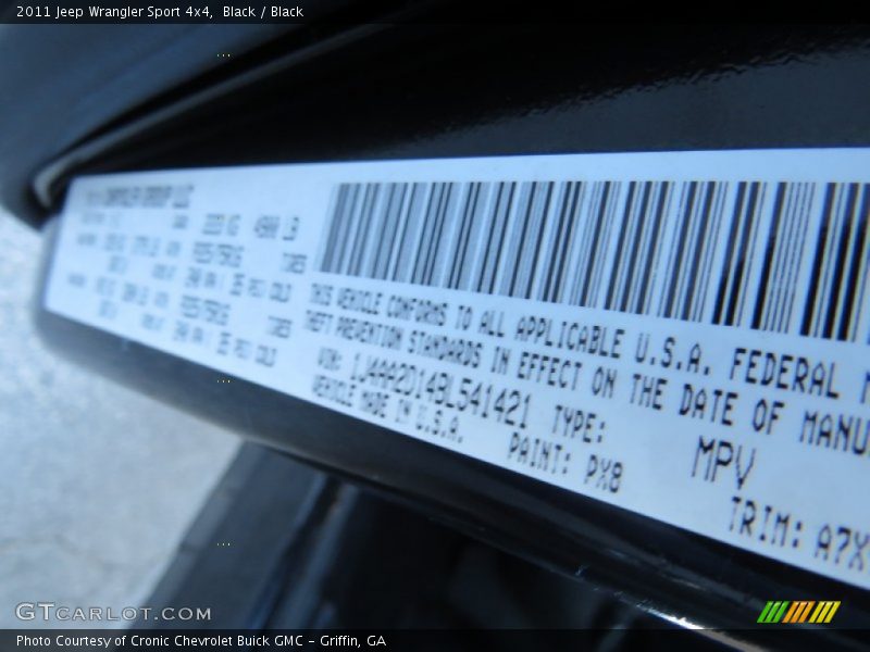 Black / Black 2011 Jeep Wrangler Sport 4x4