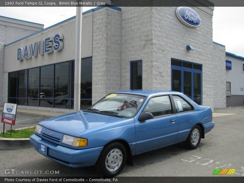 Bimini Blue Metallic / Grey 1993 Ford Tempo GL Coupe