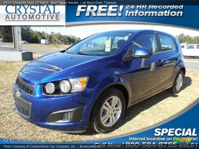 Blue Topaz Metallic / Jet Black/Dark Titanium 2013 Chevrolet Sonic LT Hatch