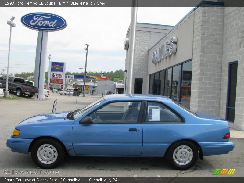Bimini Blue Metallic / Grey 1993 Ford Tempo GL Coupe