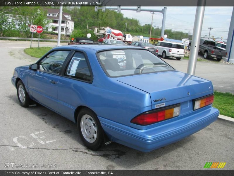 Bimini Blue Metallic / Grey 1993 Ford Tempo GL Coupe