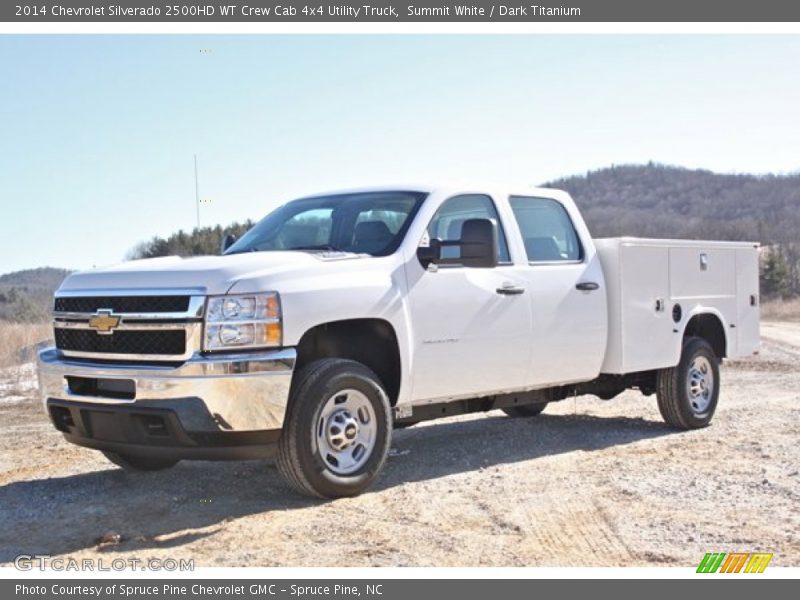 Front 3/4 View of 2014 Silverado 2500HD WT Crew Cab 4x4 Utility Truck