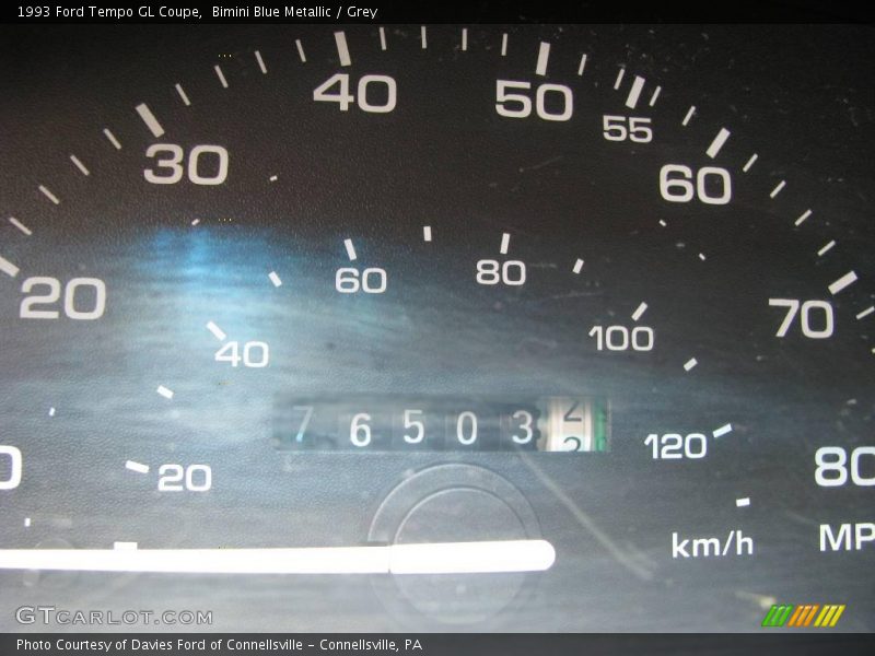 Bimini Blue Metallic / Grey 1993 Ford Tempo GL Coupe