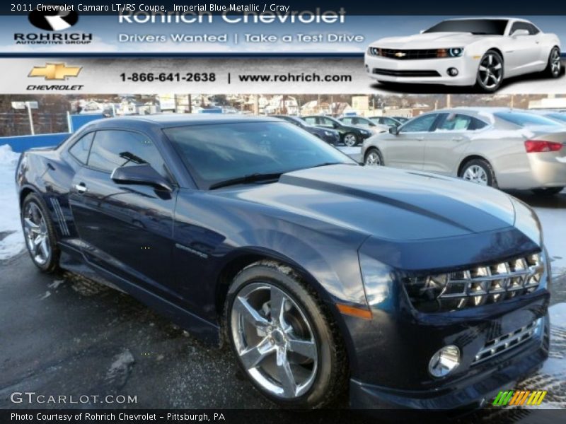 Imperial Blue Metallic / Gray 2011 Chevrolet Camaro LT/RS Coupe