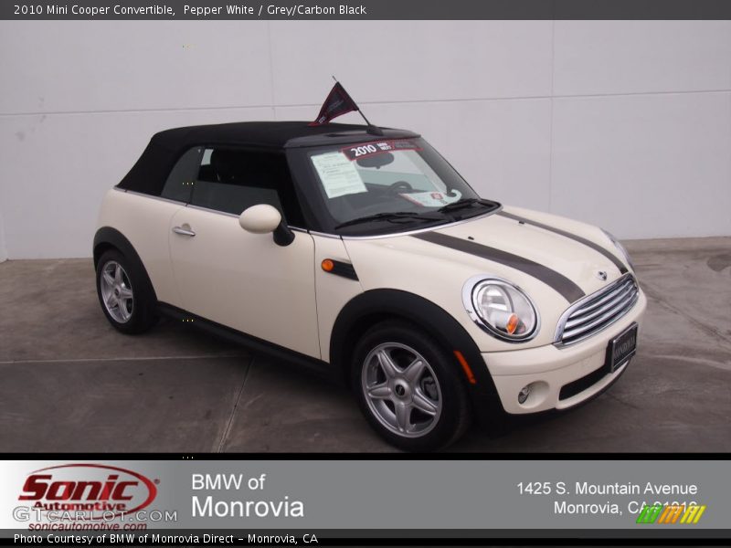 Pepper White / Grey/Carbon Black 2010 Mini Cooper Convertible