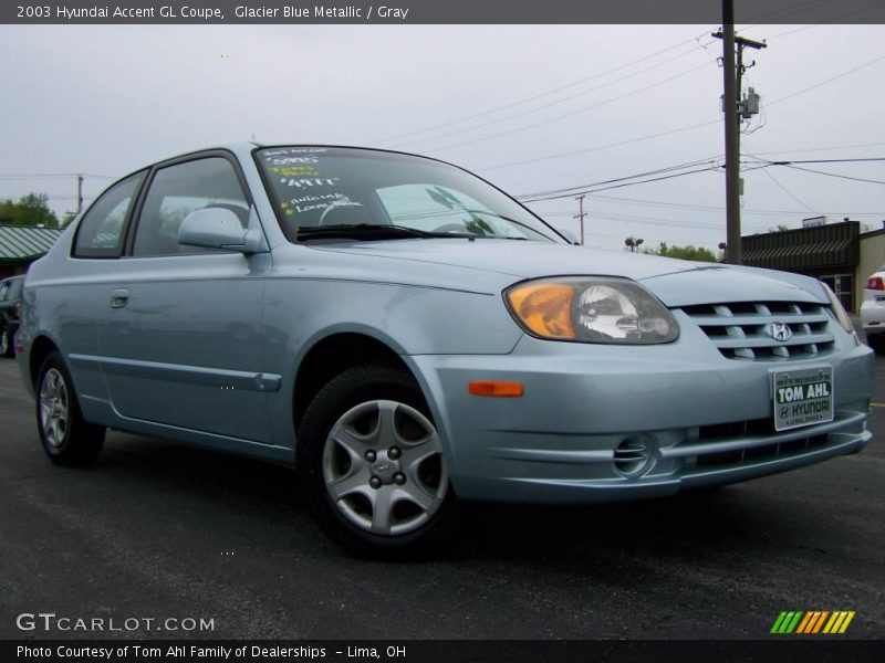 Glacier Blue Metallic / Gray 2003 Hyundai Accent GL Coupe