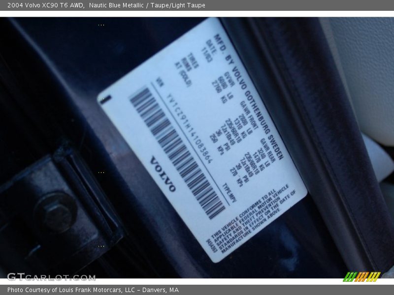 Nautic Blue Metallic / Taupe/Light Taupe 2004 Volvo XC90 T6 AWD