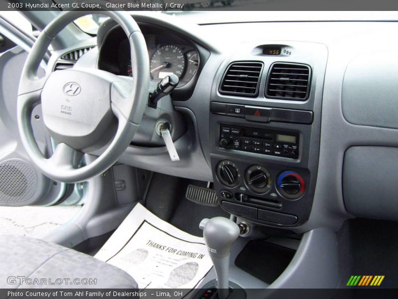 Glacier Blue Metallic / Gray 2003 Hyundai Accent GL Coupe